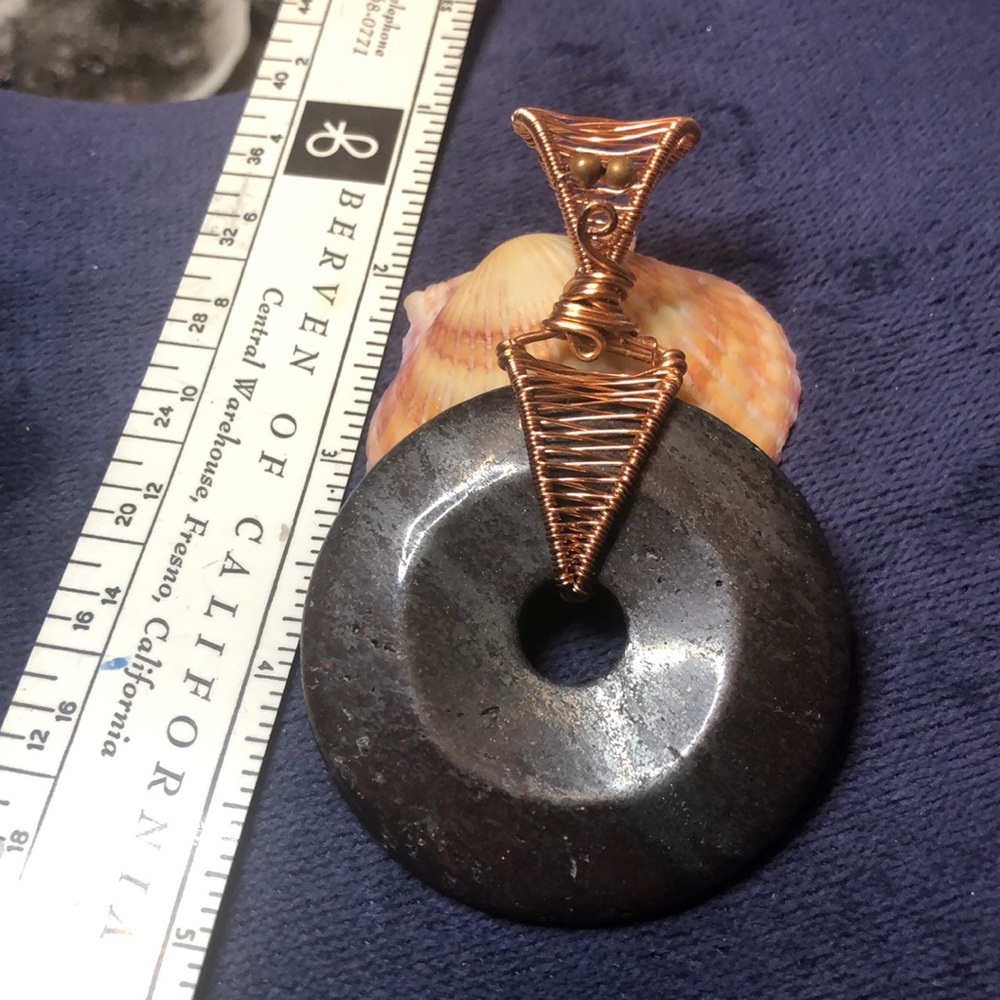 Agate Donut cradled in Copper